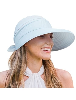 Verabella Womens Beach Hat Summer Lightweight Sun hat for Hiking Sun Protection 2 in 1 Visor Sun Protection Hat