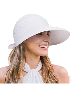 Verabella Womens Beach Hat Summer Lightweight Sun hat for Hiking Sun Protection 2 in 1 Visor Sun Protection Hat