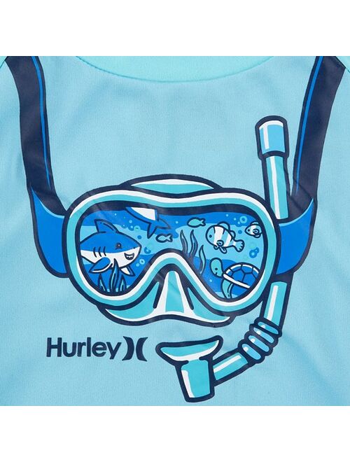 Baby Boy Hurley Scuba Raglan Top, Hat & Swim Trunks Set