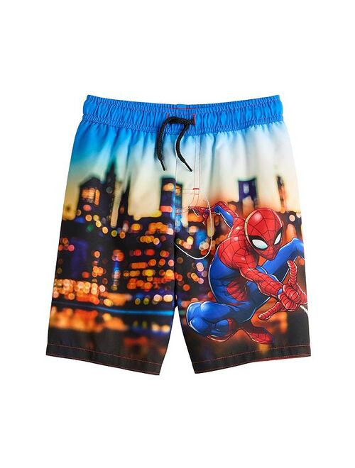 licensed character Boys 4-14 Marvel Spider-Man Swim Trunks