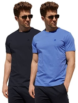 Diorlv Men's Performance T-Shirt Wrinkle-Resistant Quick Dry Short Sleeve Moisture Wicking UPF 50+ Sun Protection Athletic