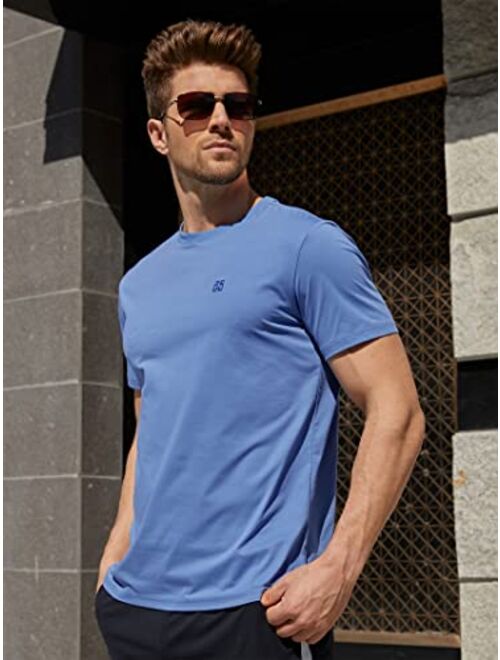 Diorlv Men's Performance T-Shirt Wrinkle-Resistant Quick Dry Short Sleeve Moisture Wicking UPF 50+ Sun Protection Athletic