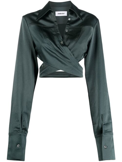 AMBUSH cropped wrap shirt