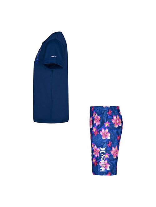 Boys 4-7 Hurley Floral Tee & Swim Shorts Set