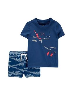 carters Baby Boy Carter's Crocodile Scuba Rash Guard Top & Shorts Swim Set