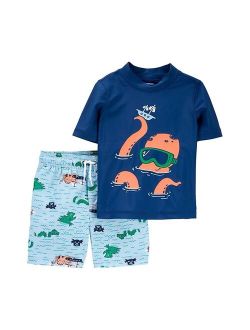 carters Toddler Boy Carter's Octopus Rash Guard Top & Swim Shorts Set