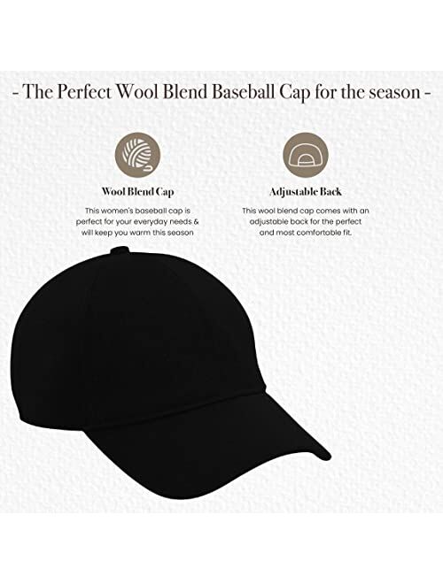 San Diego Hat Co. San Diego Hat Company Women's Wool Baseball Hat with Adjustable Back