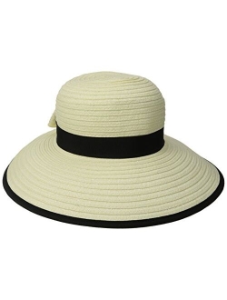 Women's Sun Brim Bow at Back and Contrast Edging