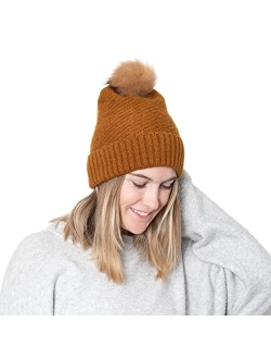 Womens Cozy Knit Cuffed Skull Cap Beanie