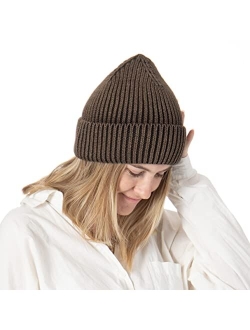 Womens Cozy Knit Cuffed Skull Cap Beanie