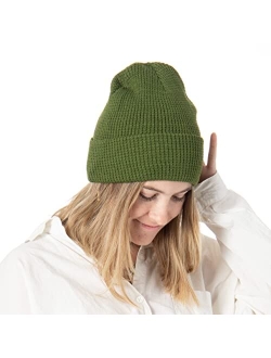 Womens Cozy Knit Cuffed Skull Cap Beanie