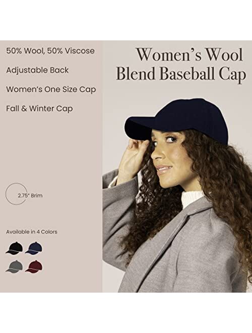 San Diego Hat Co. San Diego Hat Company Women's Wool Baseball Hat with Adjustable Back