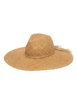 Women's Wide Brim Sun Hat Fedora with Woven Pattern