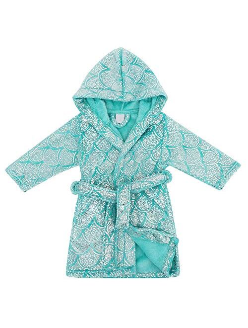 Verabella Boys Girls' Plush Soft Fleece Printed Hooded Cover up