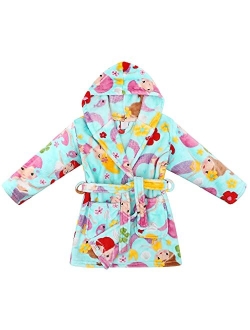 Verabella Boys Girls' Plush Soft Fleece Printed Hooded Cover up