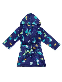 Verabella Boys Girls' Plush Soft Fleece Printed Hooded Cover up