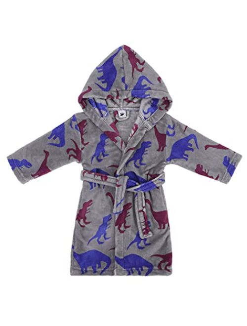 Verabella Boys Girls' Plush Soft Fleece Printed Hooded Cover up