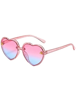 Kepoita Kids Heart Shaped Sunglasses for Toddler Girls Age 3-10 Cute Fashion UV400 Protection