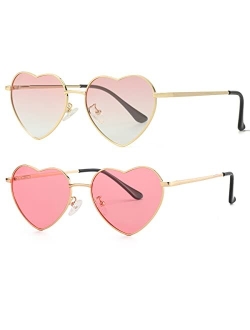 Jovakit Kids Polarized Heart Shape Sunglasses for Toddler Girls Age 3-10, Cute Lovely Style Metal Frame UV400 Protection Sun Glasses