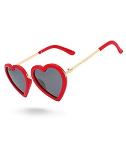 Meeloog Polarized Heart Shaped Sunglasses for Kids Girl Age 3-12 UV Protection Shades MSM0070