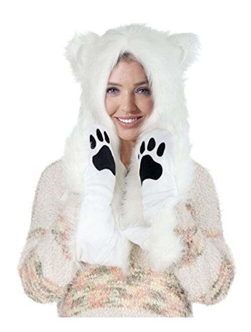 Verabella Animal Hood Hat Scarf and Mitten Gloves 3-in-1 Multifunction Furry Hoodie