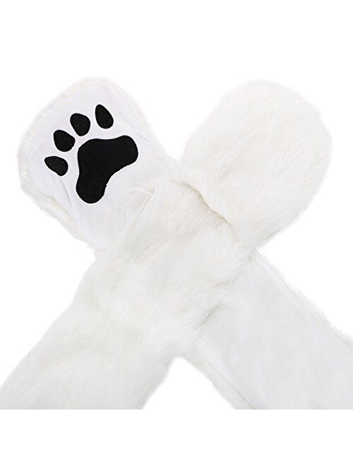 Verabella Animal Hood Hat Scarf and Mitten Gloves 3-in-1 Multifunction Furry Hoodie