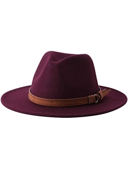 Lanzom Kids Girls Vintage Wide Brim Wool Felt Bowler Cap Bowknot Floppy Fedora Hat