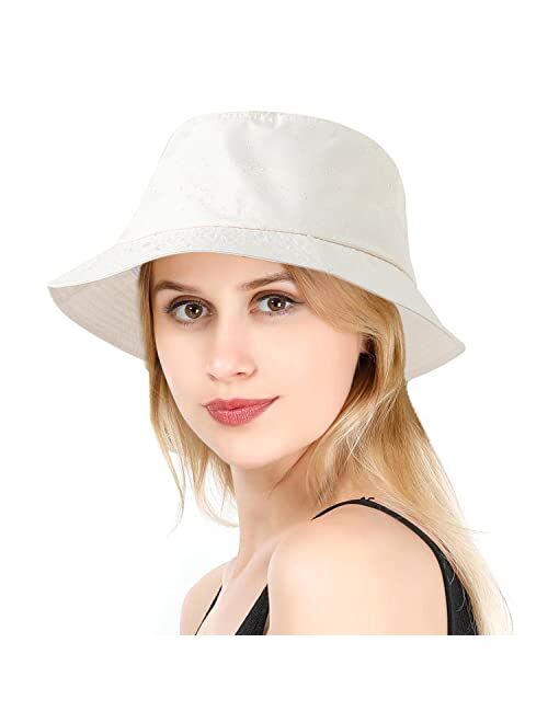 Lanzom Womens Waterproof Bucket Sun Hat Outdoor Beach Boonie Rain Hat for Men Packable Fishing Hiking Safari Cap