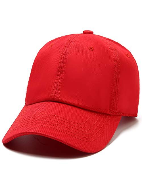 Lanzom Men Women Adjustable Baseball Cap Vintage Cotton Washed Distressed Hats Twill Plain Dad Hat with Ponytail