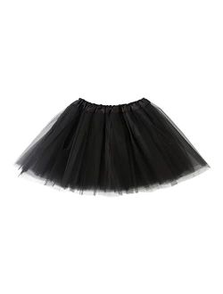 Lanzom Women's Classic Elastic 4-Layered Tulle Tutu Skirt Ballet Party Costume Hallowen Christmas Day Gift