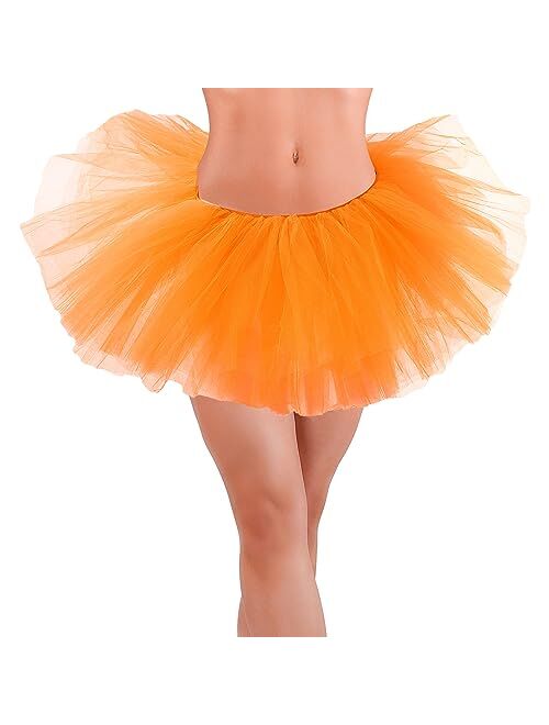 Lanzom Women's Classic Elastic 4-Layered Tulle Tutu Skirt Ballet Party Costume Hallowen Christmas Day Gift