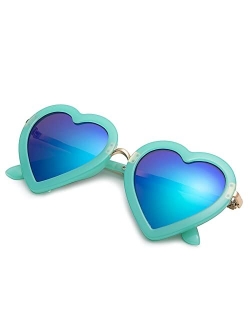 COASION Kids Heart Girls Sunglasses UV 400 Protection for Toddler Party Beach Shades Age 3-10