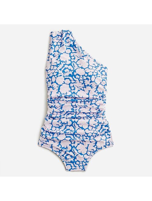 SZ Blockprints X J.Crew ruched one-shoulder one-piece swimsuit in Nila print