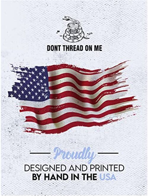 DON'T THREAD ON ME - USA Flag Men's Tee Shirt | Vintage US Patriotic Tees | Blue Athletic Graphic T-Shirts for Men