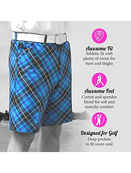 Royal & Awesome Patterned Golf Shorts Men, Crazy Golf Shorts for Men, Mens Golf Shorts, Funny Golf Shorts for Men