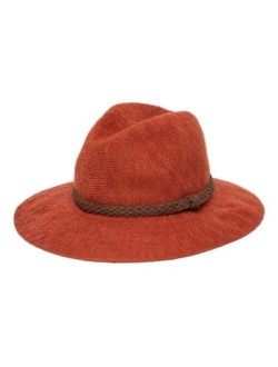 Women's Lightweight Knit Fedora with Sueded Braided Trim