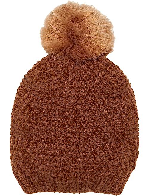 San Diego Hat Company Knit Beanie w/ Faux Fur Pom