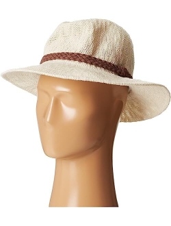 KNH8008 Machine Knit Fedora w/ Braided Suede Trim