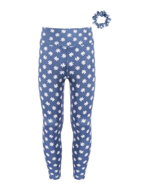 ID IDEOLOGY Big Girls 2-Pc. Ditsy Daisy 7/8 Length Leggings & Scrunchy Set, Created for Macy's