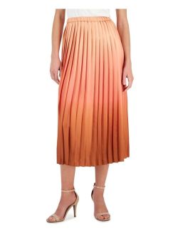 Women's Montreal Ombre Satin Pleated Skirt