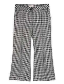 Kids houndstooth-pattern flared trousers