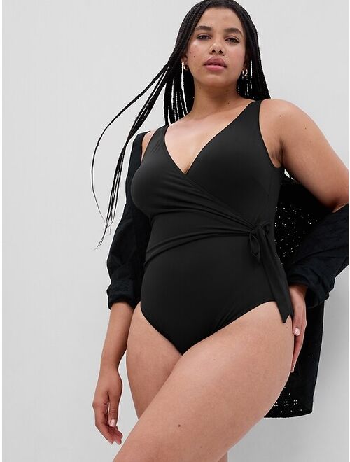 Gap Recycled Wrap Front One-Piece Swimsuit