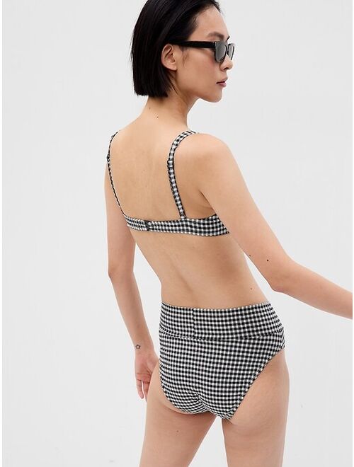 Gap Textured Gingham Crossover Bikini Bottom