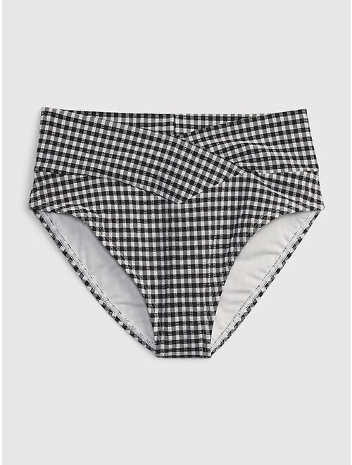 Gap Textured Gingham Crossover Bikini Bottom