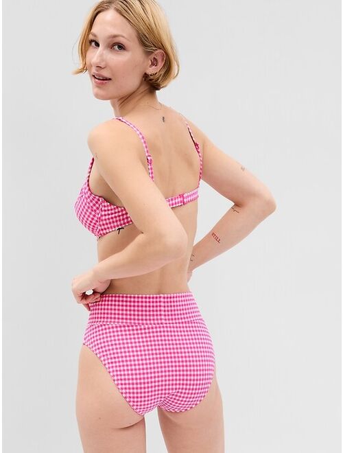 Gap Textured Gingham Crossover Bikini Bottom