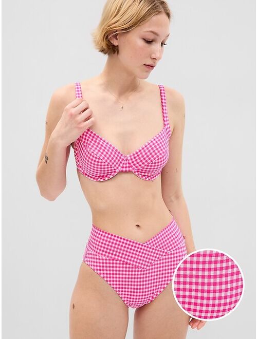 Gap Textured Gingham Crossover Bikini Bottom