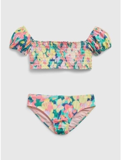 Kids Recycled Puff Sleeve Swim Two-Piece