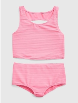 Kids Recycled Cutout Tankini Swim Two-Piece