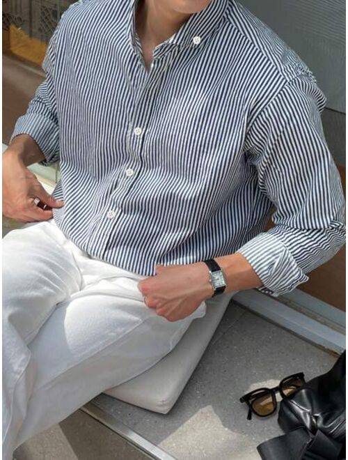 DAZY Men Striped Print Button Front Shirt