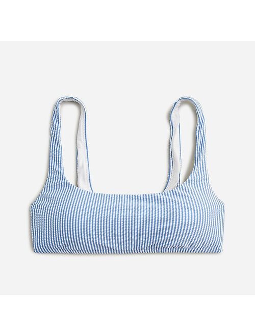 J.Crew Squareneck bikini top in seersucker stripe